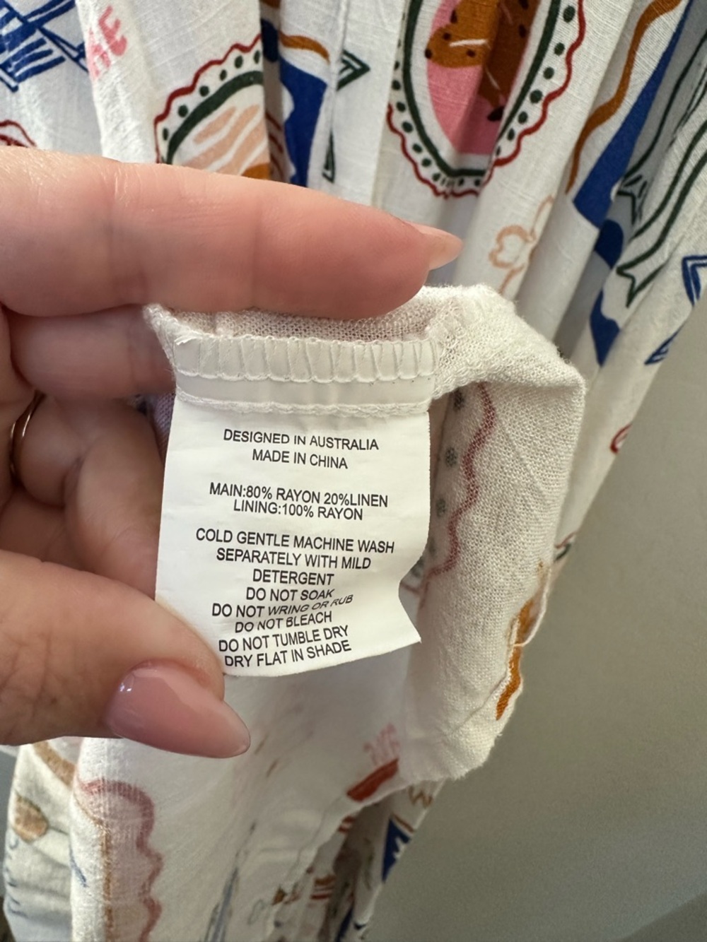 Label of Love Mediterranean Print Midi Dress Size Medium Capri Positano Summer - Picture 7 of 10